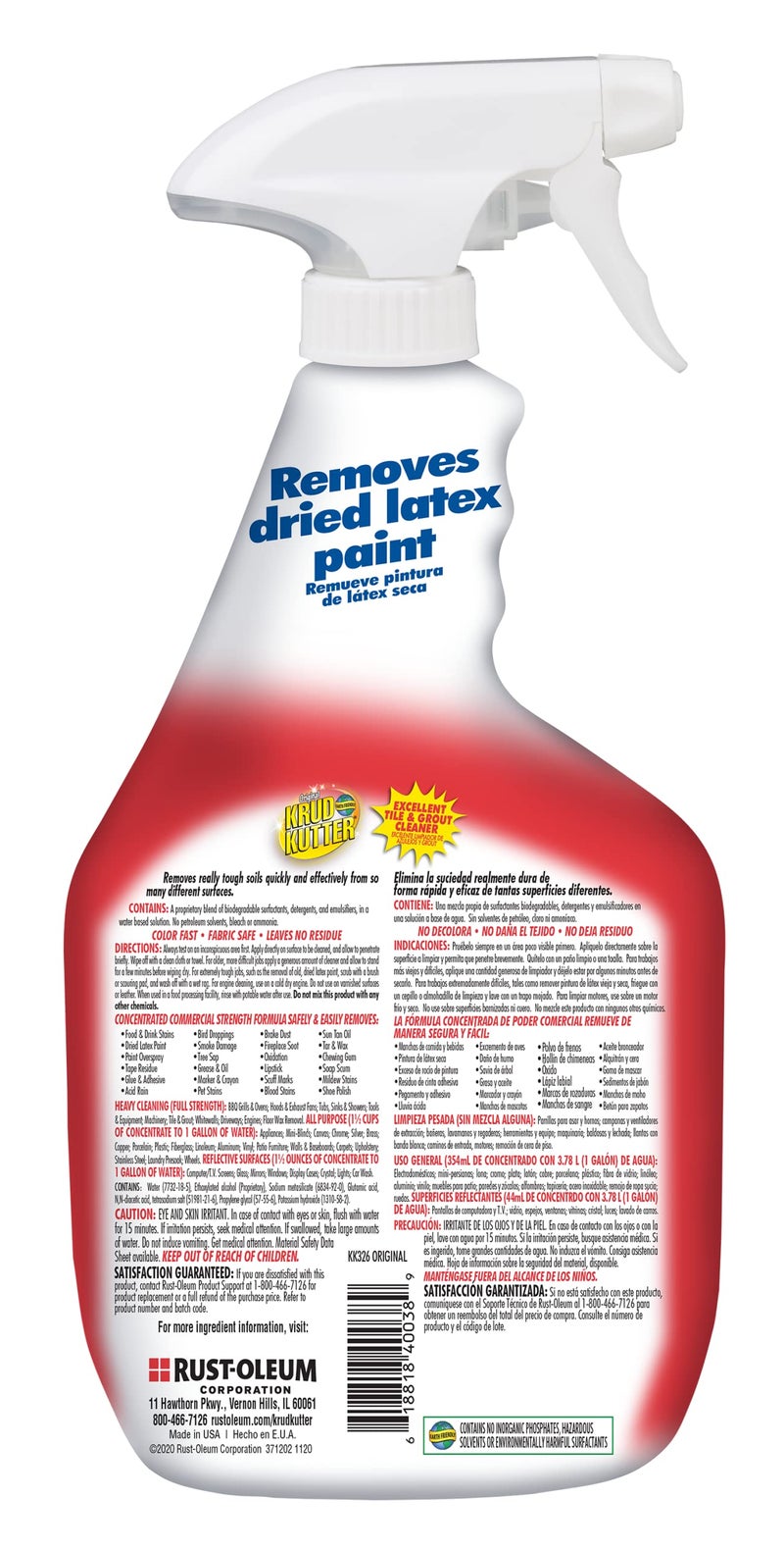 Krud Kutter KK326-6PK Original Concentrated Cleaner/Degreaser Stain Remover Spray, 32 oz, 6 Pack - Image 2